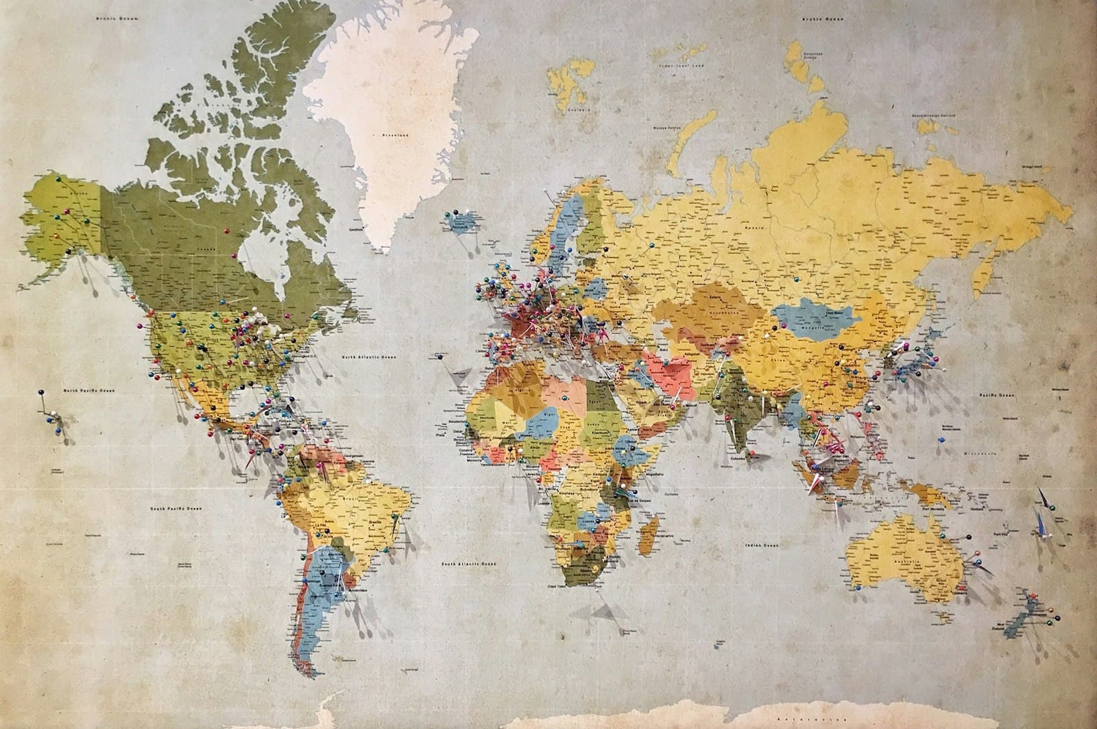 A vintage travel map